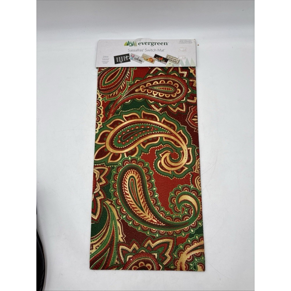 EVERGREEN HOME SASSAFRAS SWITCH MAT PAISLEY NWT Red Green Yellow